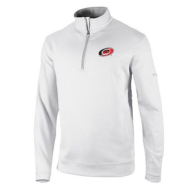 Men's Columbia White Carolina Hurricanes Wickham Hills Omni-Wick Quarter-Zip Jacket