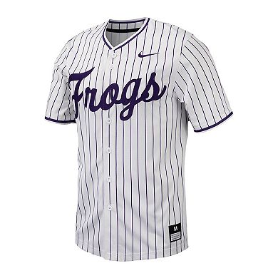 Men's Nike White TCU Horned Frogs Pinstripe Replica Baseball Jersey
