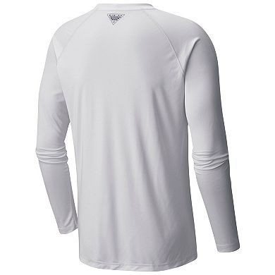 Men's  Columbia White Florida Panthers Terminal Tackle Omni-Shade Raglan Long Sleeve T-Shirt