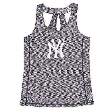 Women's New Era Navy New York Yankees Space Dye Keyhole Back Tank Top