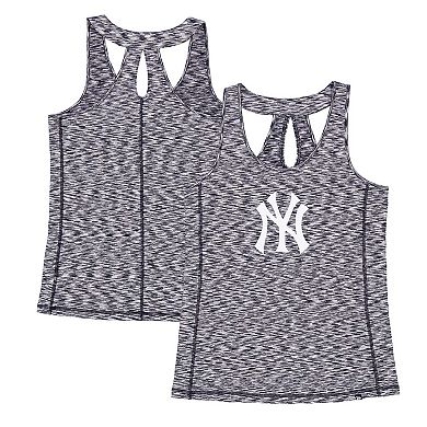Women's New Era Navy New York Yankees Space Dye Keyhole Back Tank Top