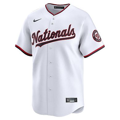 Men's Nike CJ Abrams White Washington Nationals Home Limited Player Jersey