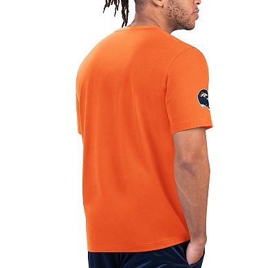 Men's Starter Orange/Navy Denver Broncos Finish Line Extreme Graphic T-Shirt