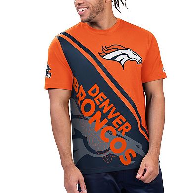 Men's Starter Orange/Navy Denver Broncos Finish Line Extreme Graphic T-Shirt