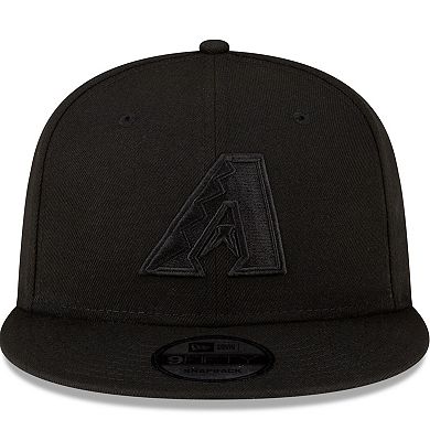 Men's New Era Arizona Diamondbacks Black On Black 9FIFTY Snapback Adjustable Hat