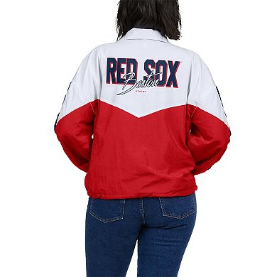 Women's WEAR by Erin Andrews White/Red Boston Red Sox Color Block Full-Zip Windbreaker Jacket