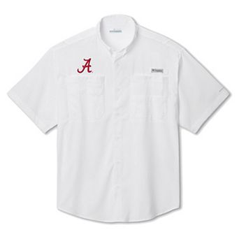 Men's Columbia White Alabama Crimson Tide Big & Tall Tamiami Omni-Shade Button-Down Shirt