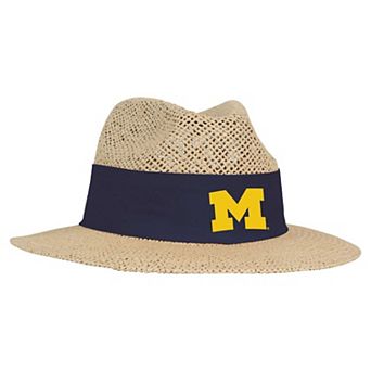 Men's Ahead Tan Michigan Wolverines Wellington Gambler Straw Hat