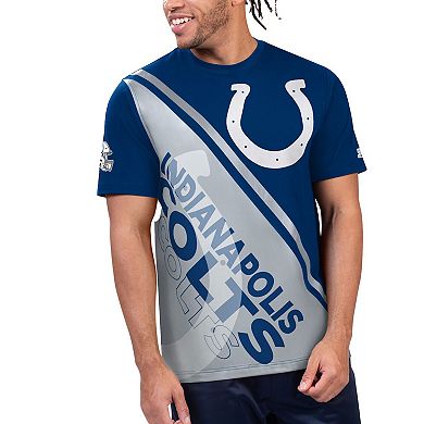 Men's Starter Royal/White Indianapolis Colts Finish Line Extreme Graphic T-Shirt