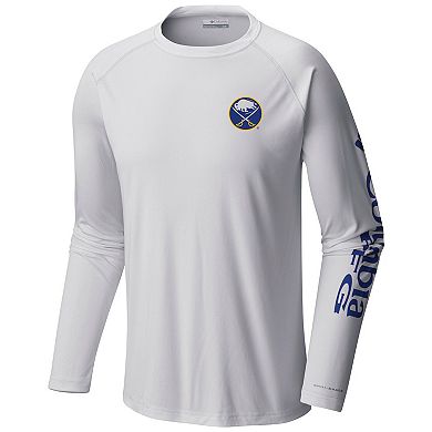 Men's Columbia White Buffalo Sabres Terminal Tackle Omni-Shade Raglan Long Sleeve T-Shirt