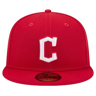 Men's New Era Red Cleveland Guardians White Logo 59FIFTY Fitted Hat