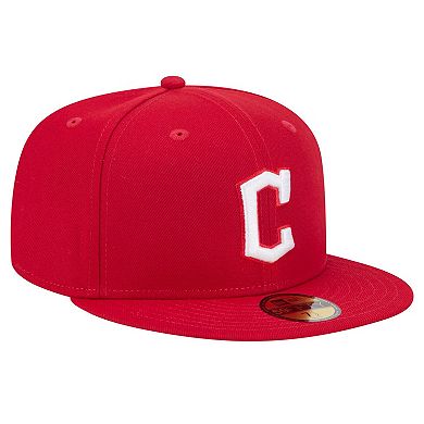 Men's New Era Red Cleveland Guardians White Logo 59FIFTY Fitted Hat