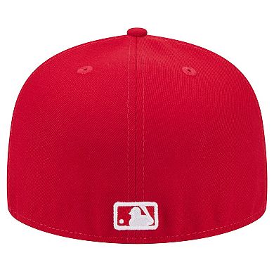 Men's New Era Red Cleveland Guardians White Logo 59FIFTY Fitted Hat