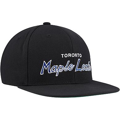 Men's Mitchell & Ness Black Toronto Maple Leafs Core Team Script 2.0 Snapback Hat