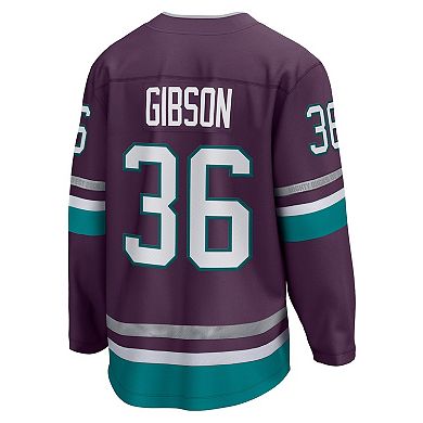 Men's Fanatics Branded John Gibson Purple Anaheim Ducks 30th Anniversary Premier Breakaway Jersey