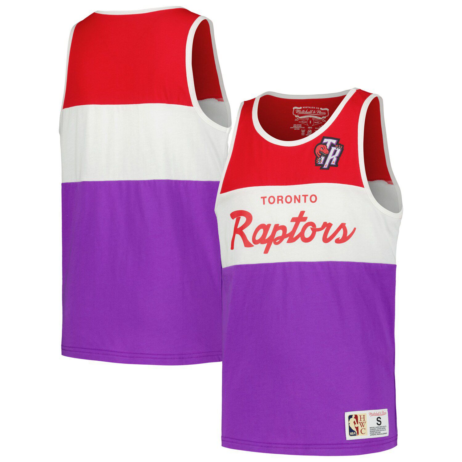 Toronto Raptors Mitchell & Ness Purple Hardwood Classics French Terry Short Sleeve Pullover Hoodie P 6383
