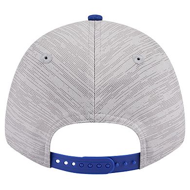 Men's New Era Heather Gray/Blue New York Knicks Active Digi-Tech Two-Tone 9FORTY Adjustable Hat