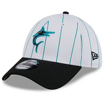 Men's New Era White Miami Marlins 2024 Batting Practice 39THIRTY Flex Hat