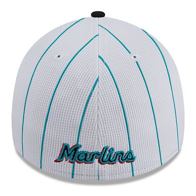 Men's New Era White Miami Marlins 2024 Batting Practice 39THIRTY Flex Hat