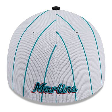 Men's New Era  White Miami Marlins 2024 Batting Practice 39THIRTY Flex Hat