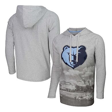 Men's Stadium Essentials Heather Gray Memphis Grizzlies Atrium Raglan Long Sleeve Hoodie T-Shirt