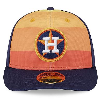Men's New Era Orange Houston Astros 2024 Batting Practice Low Profile 59FIFTY Fitted Hat