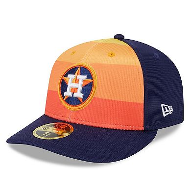 Men's New Era Orange Houston Astros 2024 Batting Practice Low Profile 59FIFTY Fitted Hat
