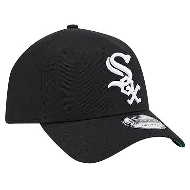 Men's New Era Black Chicago White Sox Team Color A-Frame 9FORTY Adjustable Hat