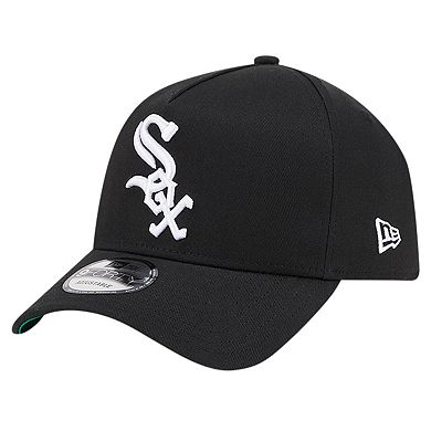 Men's New Era Black Chicago White Sox Team Color A-Frame 9FORTY Adjustable Hat