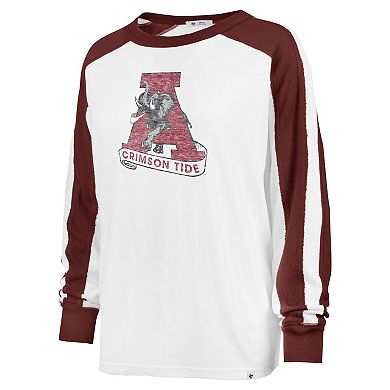 Women's '47 White Alabama Crimson Tide Premier Caribou Raglan Long Sleeve T-Shirt