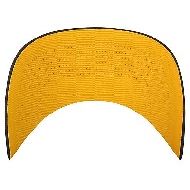 Men's '47 Black Boston Bruins Overhand Logo Side Patch Hitch Adjustable Hat