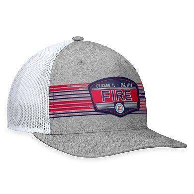 Men's Fanatics Branded Steel Chicago Fire Stroke Trucker Snapback Hat