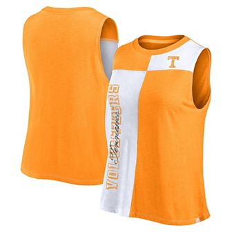 Women's Fanatics Tennessee Orange/White Tennessee Volunteers Colorblock High Neck Tank Top
