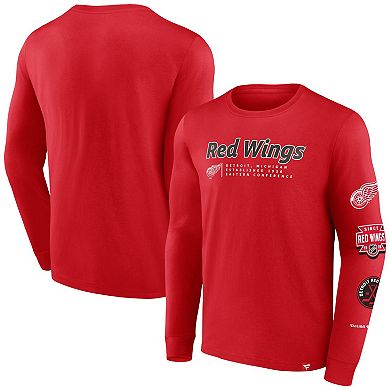 Men's Fanatics Branded Red Detroit Red Wings Strike the Goal Long Sleeve T-Shirt