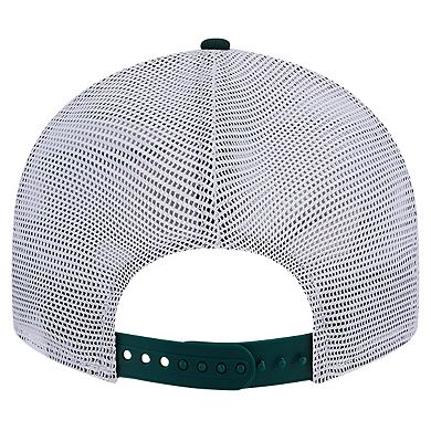 Men's New Era Green Michigan State Spartans Throwback Circle Patch 9FIFTY Trucker Snapback Hat