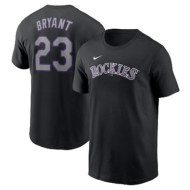 Men's Nike Kris Bryant Black Colorado Rockies Fuse Name & Number T-Shirt