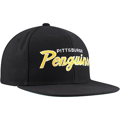 Men's Mitchell & Ness Black Pittsburgh Penguins Core Team Script 2.0 Snapback Hat
