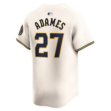 Men's Nike Willy Adames Cream Milwaukee Brewers Home Limited Player Jersey