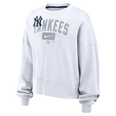Women's Nike White New York Yankees Pullover Sweatshirt