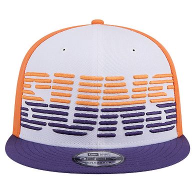 Men's New Era White/Purple Phoenix Suns Throwback Gradient Tech Font 9FIFTY Snapback Hat