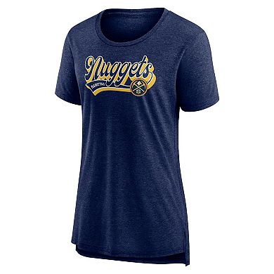 Women's Fanatics Branded Heather Navy Denver Nuggets League Leader Tri-Blend T-Shirt