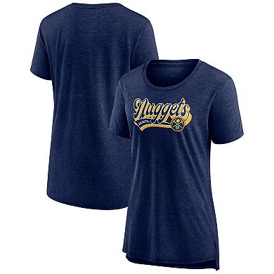 Women's Fanatics Branded Heather Navy Denver Nuggets League Leader Tri-Blend T-Shirt