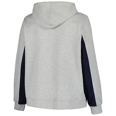 Women's Profile Heather Gray New York Yankees Plus Size Pullover Jersey Hoodie