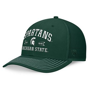 Men's Top of the World Green Michigan State Spartans Carson Trucker Adjustable Hat