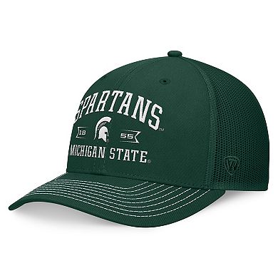 Men's Top of the World Green Michigan State Spartans Carson Trucker Adjustable Hat