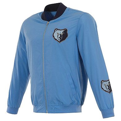 Men's JH Design Light Blue Memphis Grizzlies Full-Zip Bomber Jacket