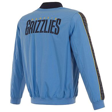 Men's JH Design Light Blue Memphis Grizzlies Full-Zip Bomber Jacket