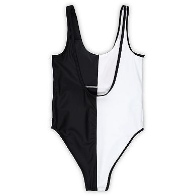 Women's G-III 4Her by Carl Banks Black/White Detroit Lions Last Stand One-Piece Swimsuit
