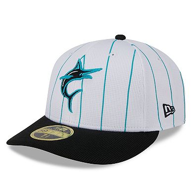 Men's New Era White Miami Marlins 2024 Batting Practice Low Profile 59FIFTY Fitted Hat