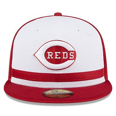 Men's New Era White Cincinnati Reds 2025 Batting Practice 59FIFTY Fitted Hat